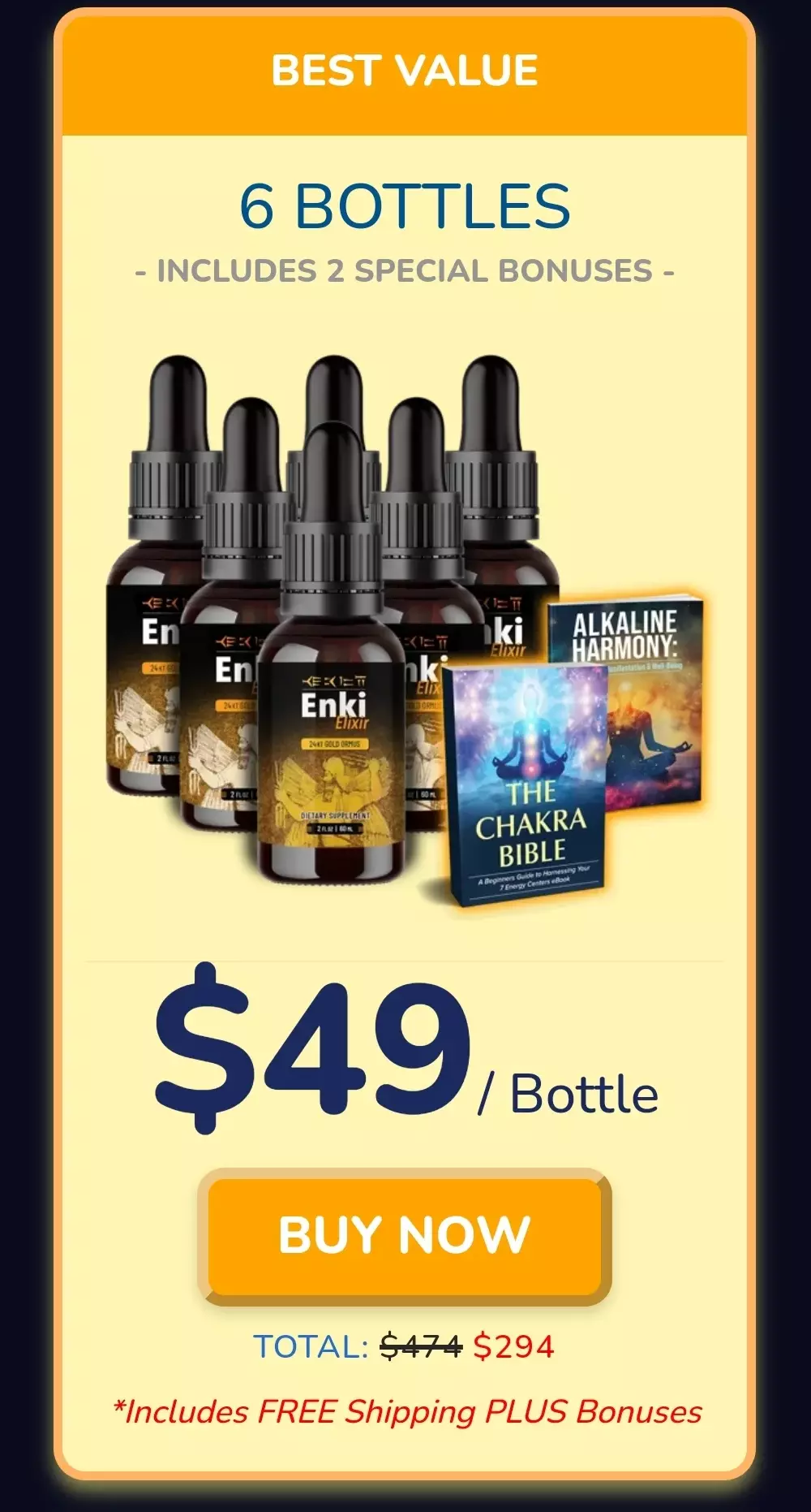 Enki Elixir™ 6 bottles pricing